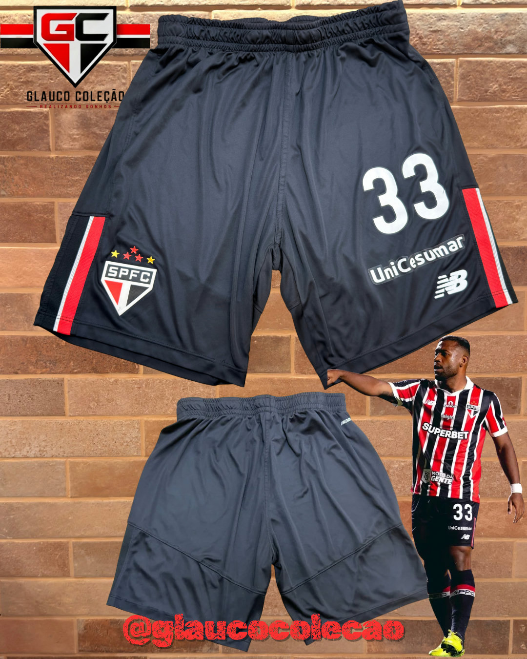 CALCÃO SÃO PAULO FC 2026 -🇾🇪LUAN🇾🇪 - TAMANHO  G  🏷️ÓTIMO ESTADO🏷️ ⚽️DE JOGO⚽️