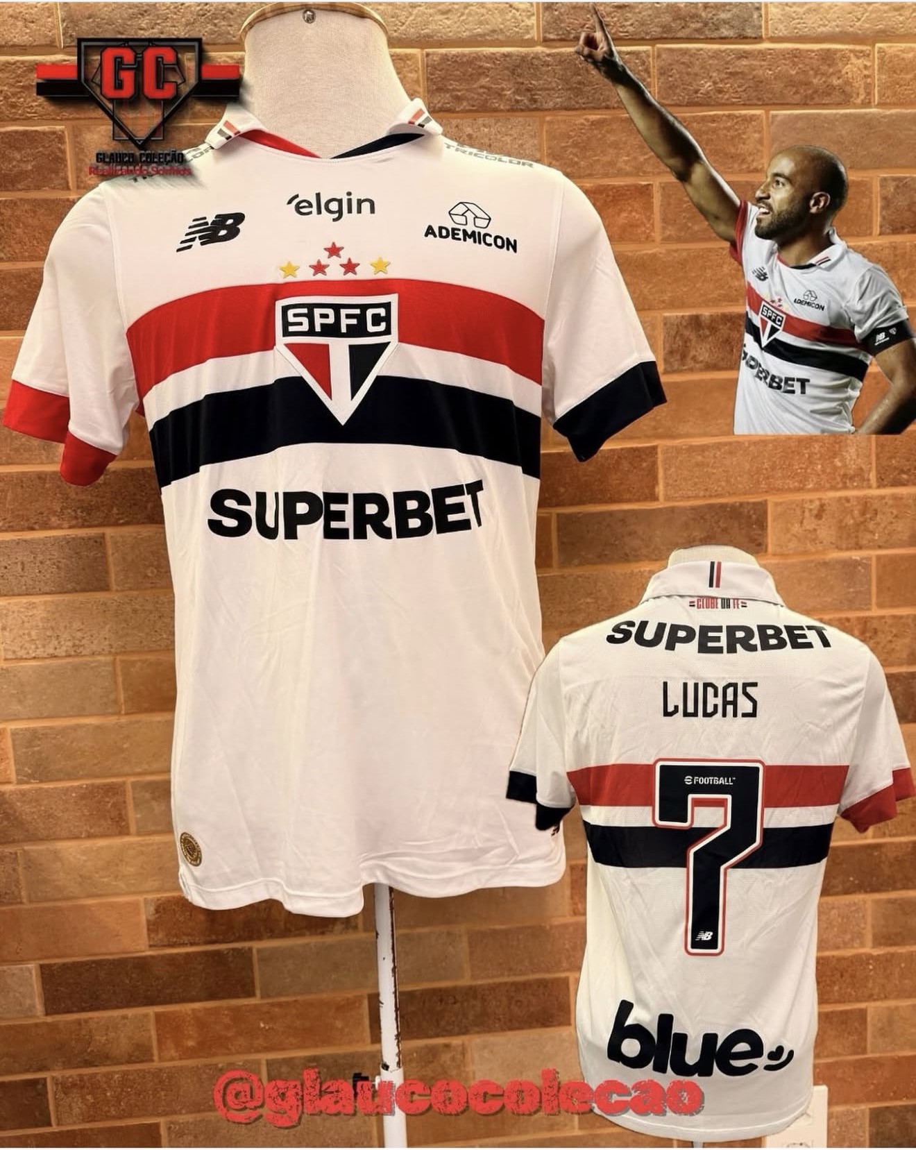 CAMISA SÃO PAULO FC 2025/26 -🇾🇪LUCAS🇾🇪 - TAMANHO M- ⚽️DE JOGO⚽️ 🏷️ÓTIMO ESTADO🏷️