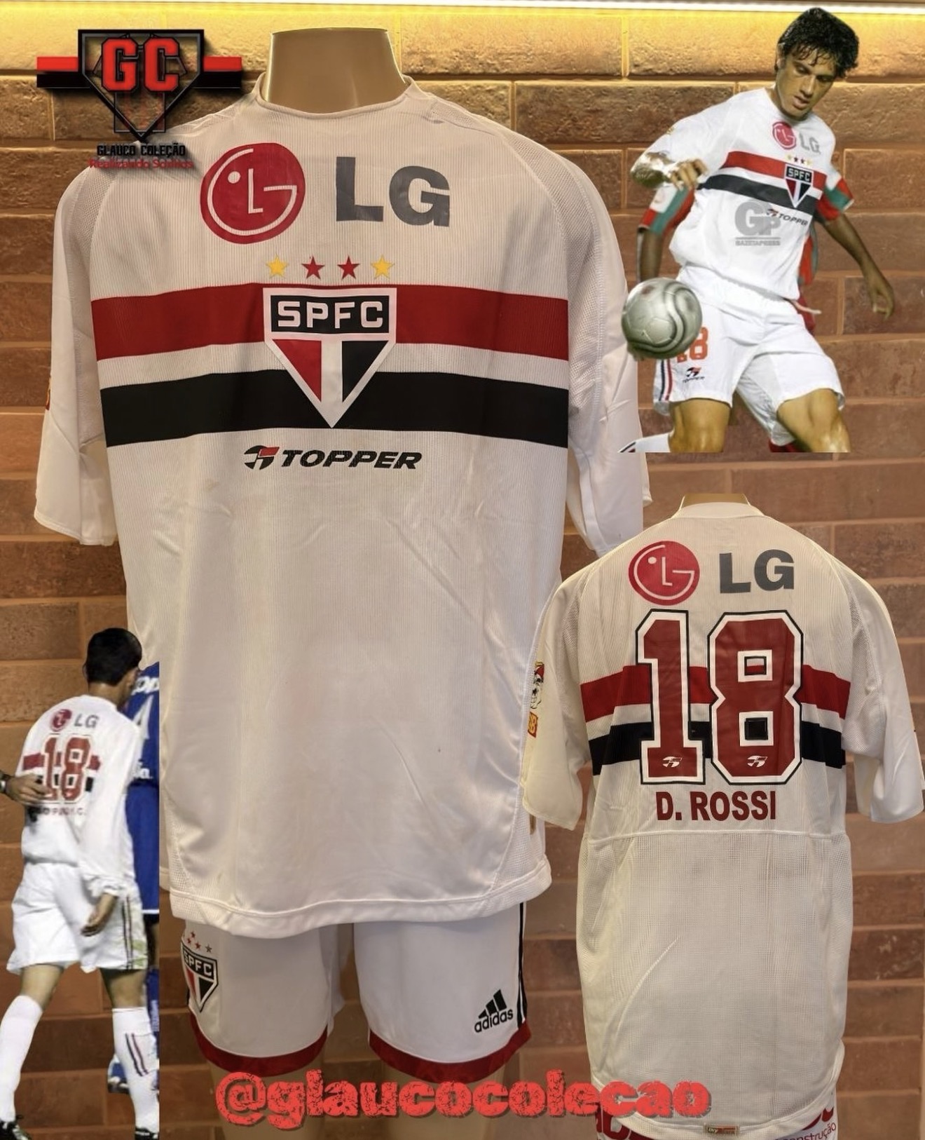 CAMISA SÃO PAULO FC 2004/05 -🇾🇪DANIEL ROSSI🇾🇪 - TAMANHO GG - ÓTIMO ESTADO - ⚽️USADA EM JOGO⚽️