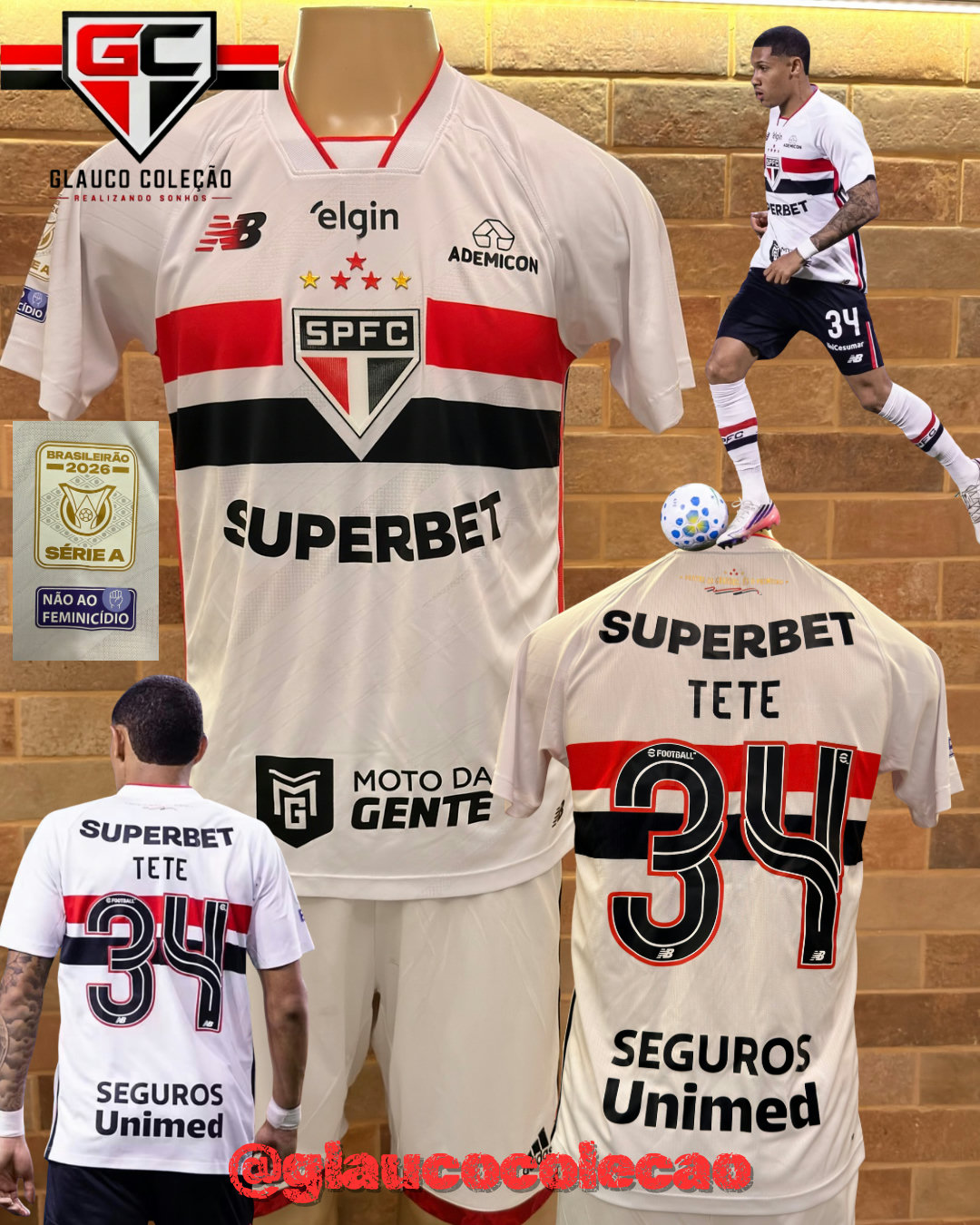 CAMISA SÃO PAULO FCBRASILEIRÃO 2026 -🇾🇪TETE🇾🇪 - TAMANHO M  🏷️ÓTIMO ESTADO🏷️ ⚽️DE JOGO⚽️