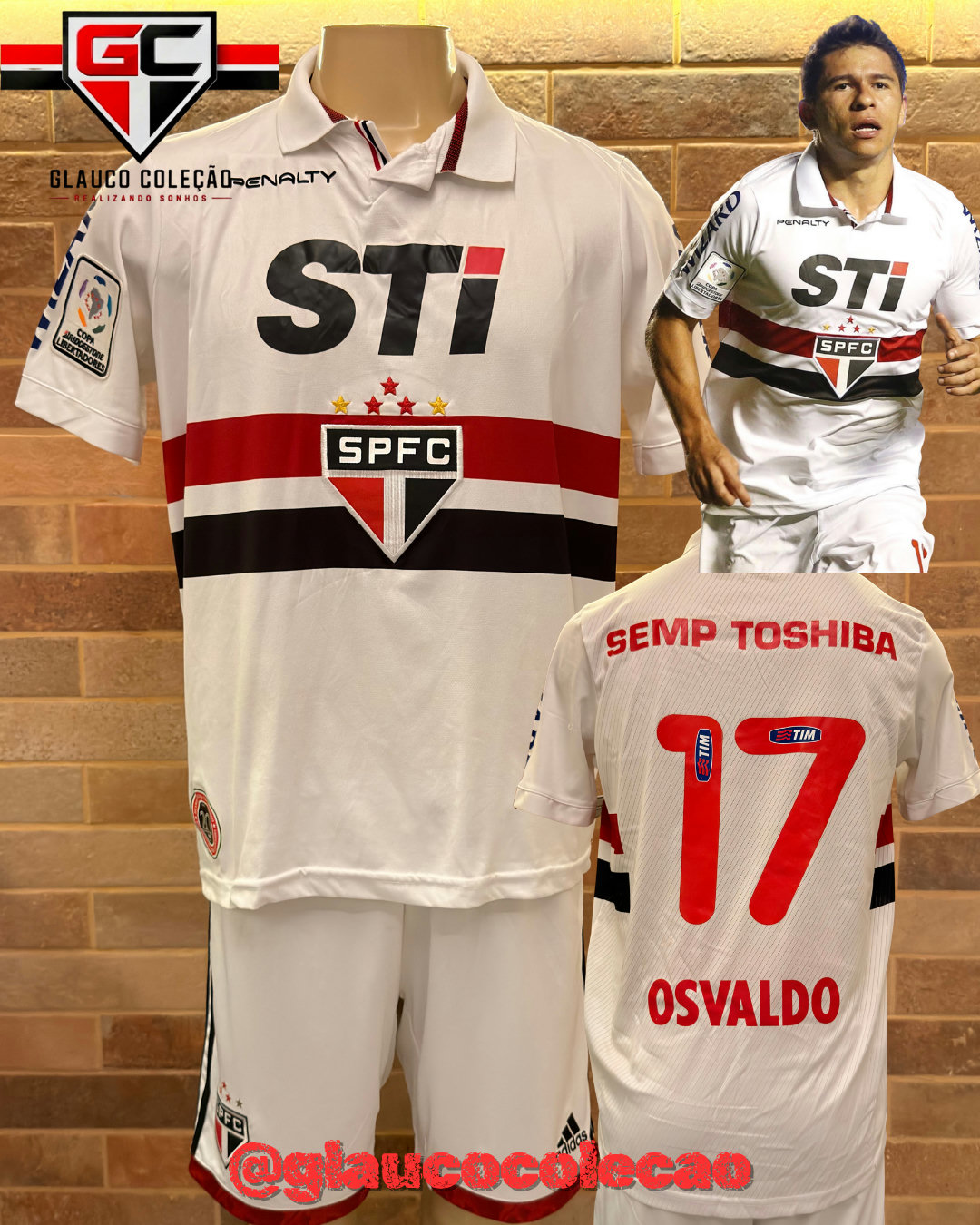 CAMISA SÃO PAULO FC LIBERTADORES 2013 -🇾🇪OSVALDO🇾🇪 - TAMANHO M ⚽️DE JOGO⚽️ 🏷️ÓTIMO ESTADO🏷️
