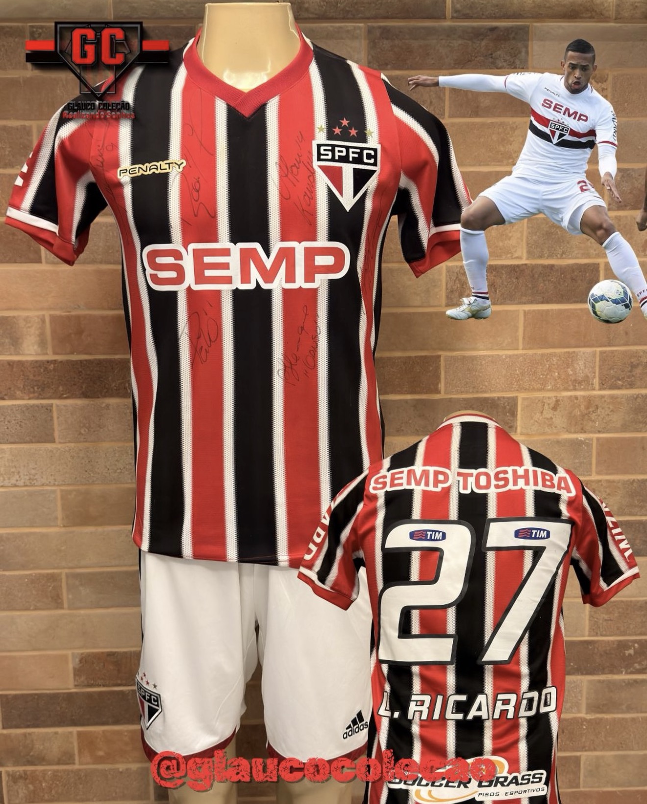 CAMISA SÃO PAULO FC 2014 -🇾🇪LUIS RICARDO🇾🇪 - TAMANHO G 🏷️ÓTIMO ESTADO🏷️ ⚽️DE JOGO⚽️