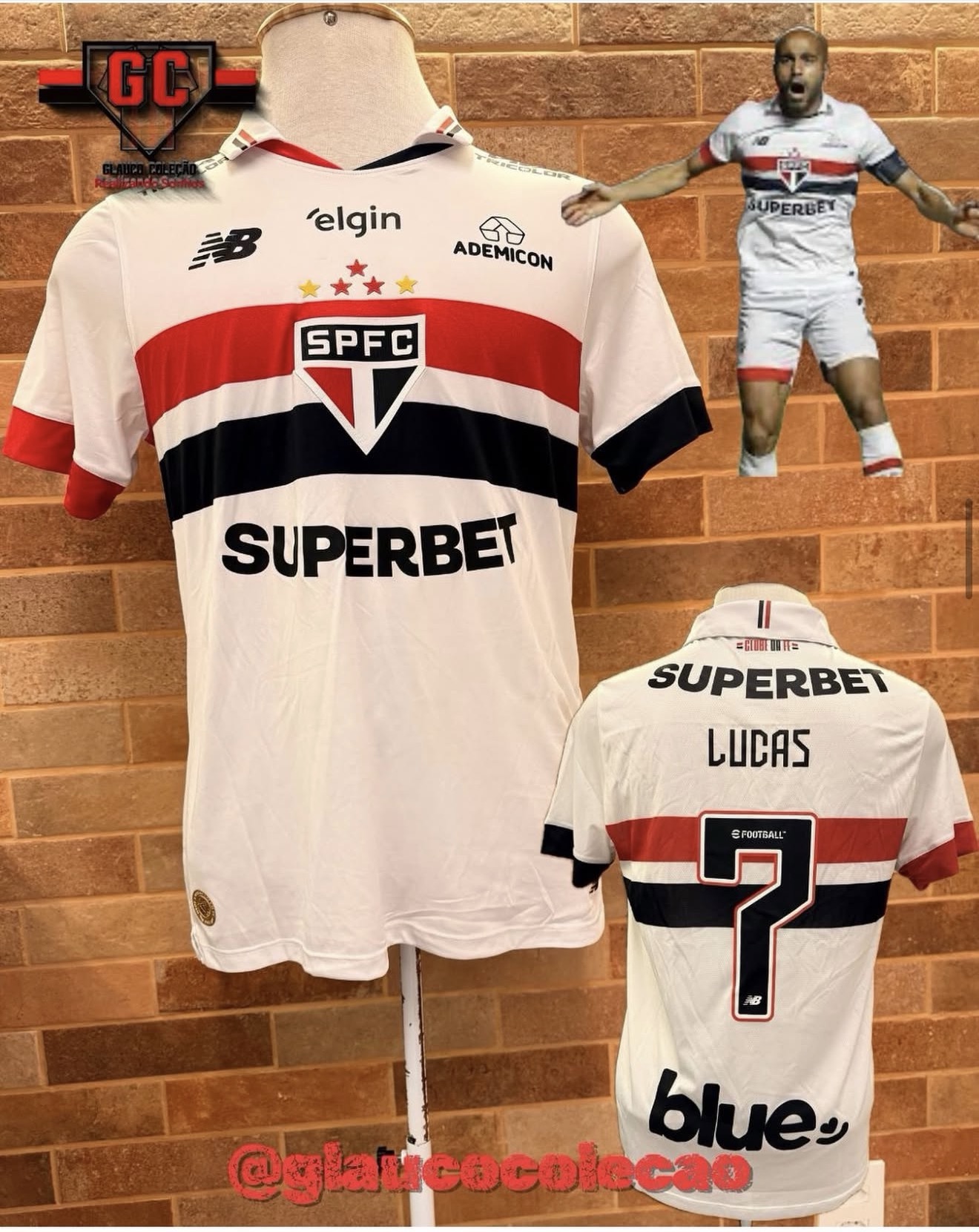 CAMISA SÃO PAULO FC 2025/26 -🇾🇪LUCAS🇾🇪 - TAMANHO G - ⚽️PREPARADA PRA  JOGO⚽️ 🏷️ÓTIMO ESTADO🏷️