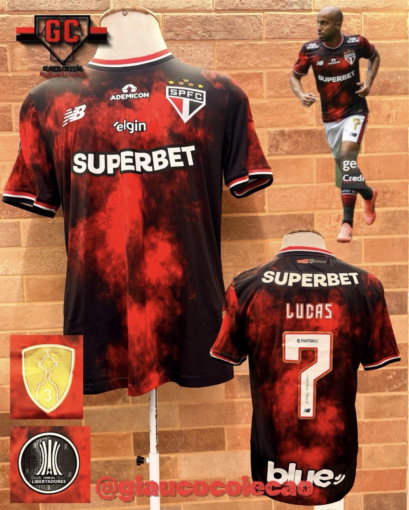 CAMISA SÃO PAULO FC LIBERTADORES 2025-🇾🇪LUCAS🇾🇪 - TAMANHO G - EXCELENTE ESTADO - ⚽️PREPARADA PARA JOGO⚽️