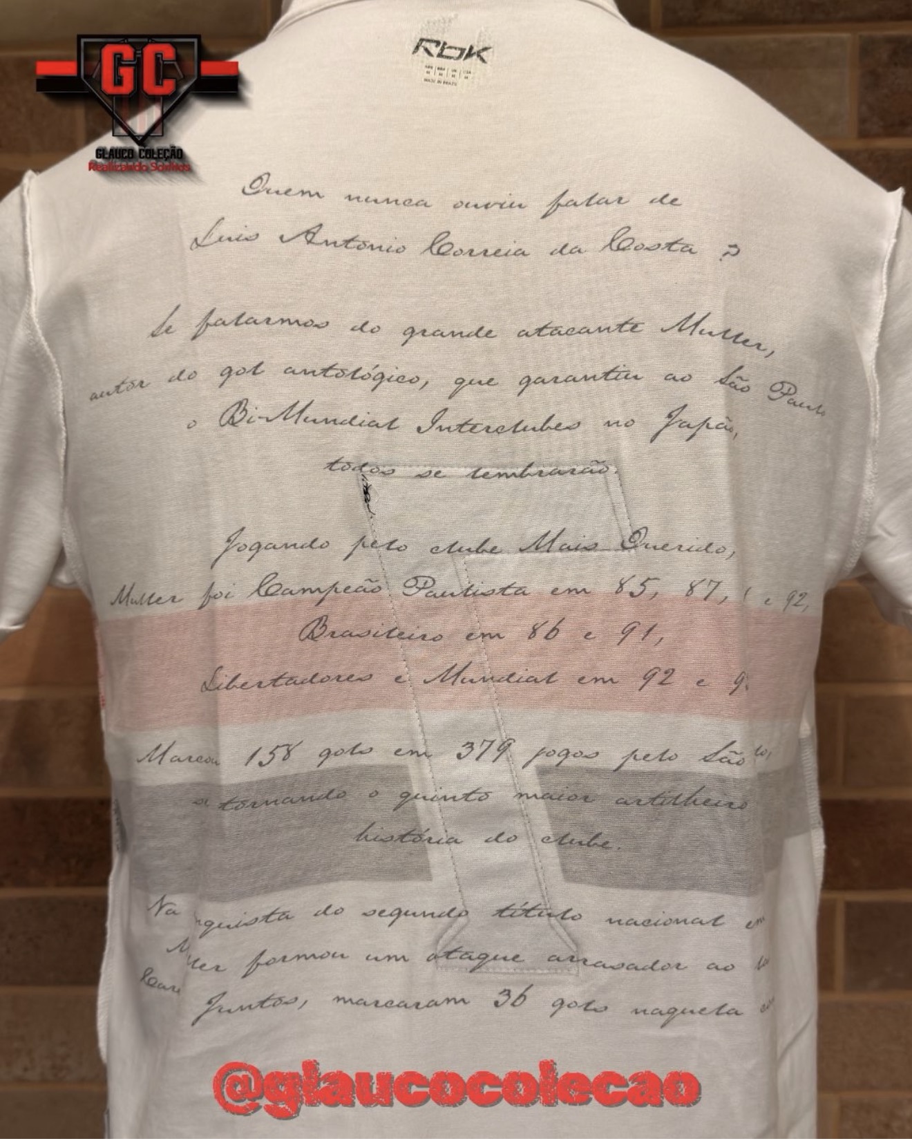 CAMISA RETRÔ REEBOK SÃO PAULO FC HOMENAGEM AO -🇾🇪MULLER🇾🇪 - TAMANHO M - 🏷️ÓTIMO ESTADO🏷️