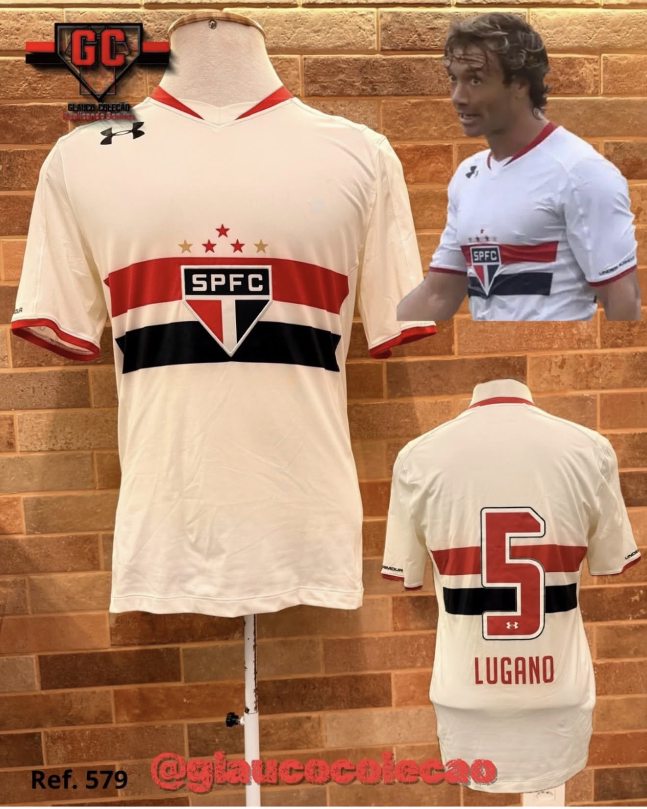 CAMISA SÃO PAULO FC 2015/16 -🇾🇪LUGANO🇾🇪 - TAMANHO G -  ⚽️MODELO JOGADOR⚽️  🏷️ÓTIMO ESTADO🏷️