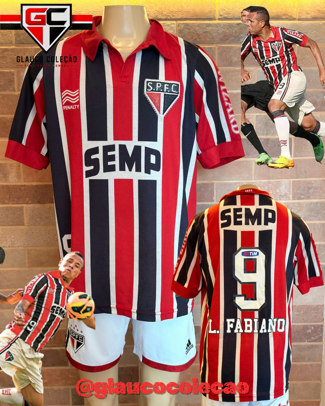 CAMISA SÃO PAULO FC 2013 -🇾🇪LUIS FABIANO🇾🇪 - TAMANHO GG  🏷️ÓTIMO ESTADO🏷️