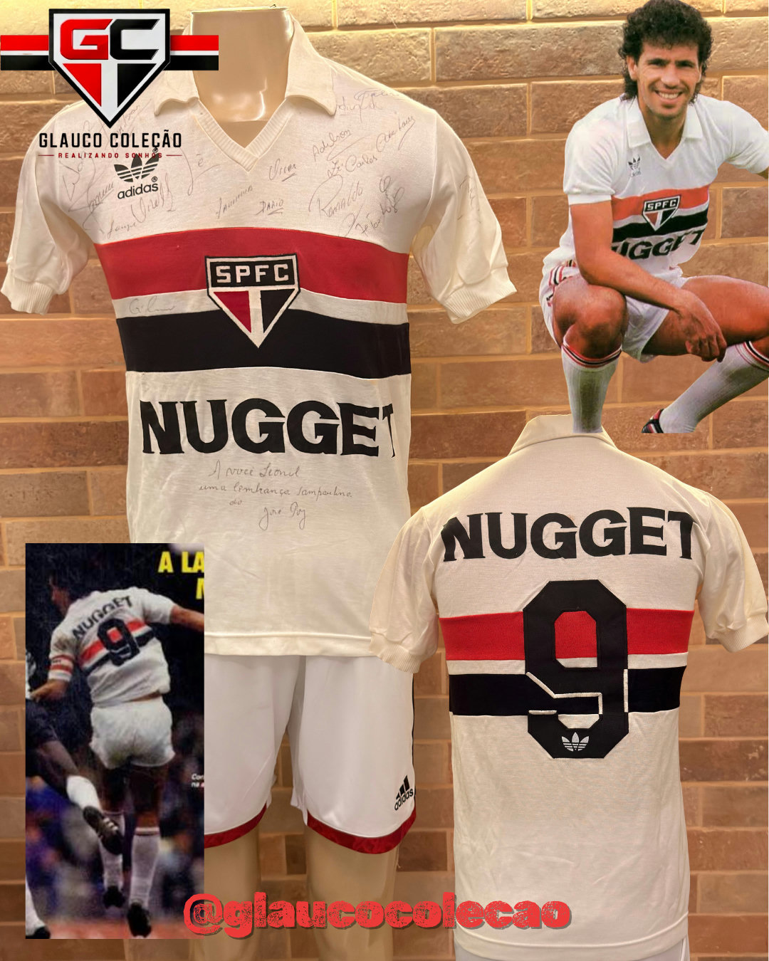 CAMISA SÃO PAULO FC 1986-🇾🇪CARECA🇾🇪 - TAMANHO G - ⚽️DE JOGO⚽️ ✒️AUTOGRFADA🖋️ 🏷️ÓTIMO ESTADO🏷️
